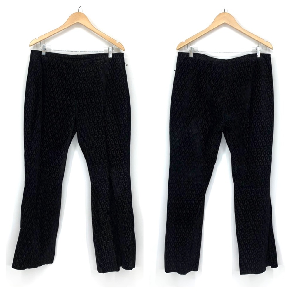 Vintage Venus Williams Wilsons Leather Black Patterned Suede Raw Cut Hem Pants